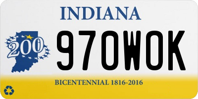 IN license plate 970WOK