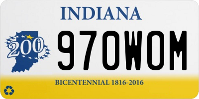 IN license plate 970WOM