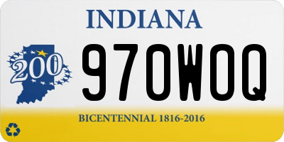 IN license plate 970WOQ