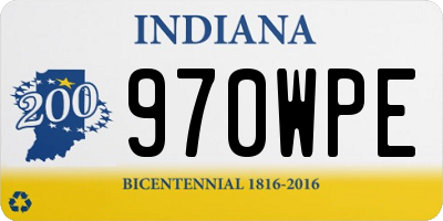 IN license plate 970WPE