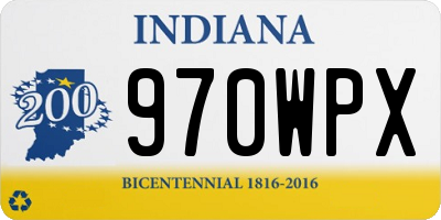 IN license plate 970WPX