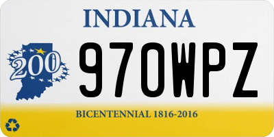 IN license plate 970WPZ