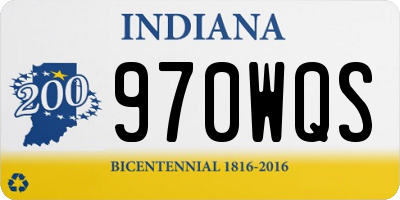 IN license plate 970WQS