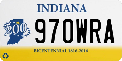 IN license plate 970WRA