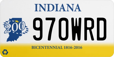 IN license plate 970WRD