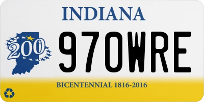 IN license plate 970WRE