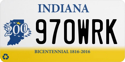 IN license plate 970WRK