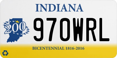 IN license plate 970WRL