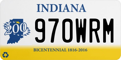 IN license plate 970WRM