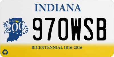 IN license plate 970WSB