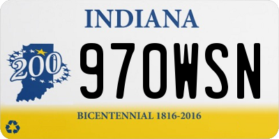 IN license plate 970WSN