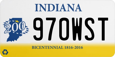IN license plate 970WST