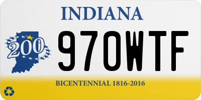 IN license plate 970WTF