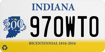 IN license plate 970WTO