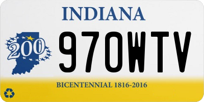 IN license plate 970WTV
