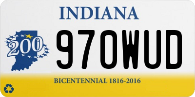 IN license plate 970WUD