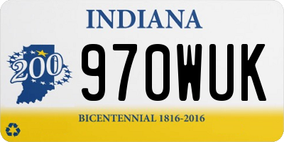 IN license plate 970WUK