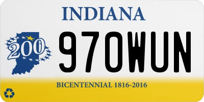 IN license plate 970WUN
