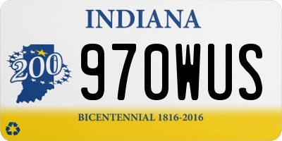 IN license plate 970WUS