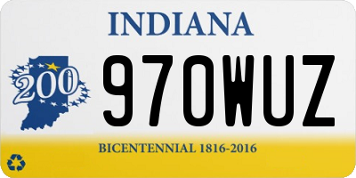 IN license plate 970WUZ