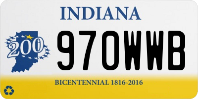 IN license plate 970WWB