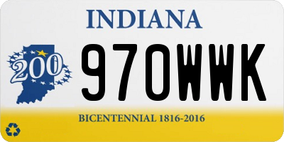 IN license plate 970WWK