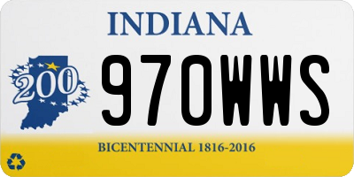 IN license plate 970WWS