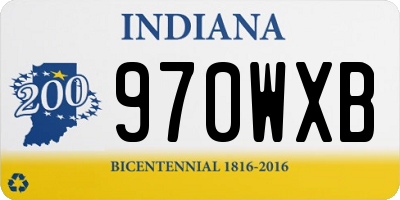 IN license plate 970WXB