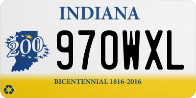 IN license plate 970WXL