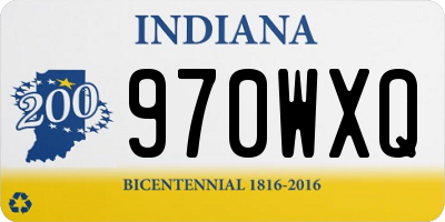 IN license plate 970WXQ