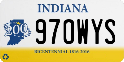 IN license plate 970WYS