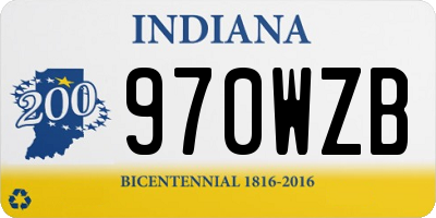 IN license plate 970WZB