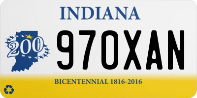 IN license plate 970XAN