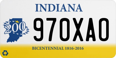 IN license plate 970XAO
