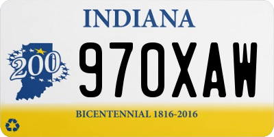 IN license plate 970XAW