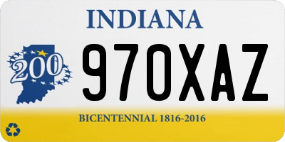 IN license plate 970XAZ