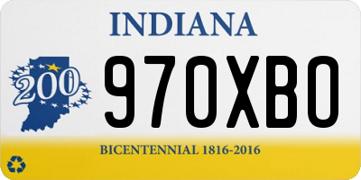 IN license plate 970XBO