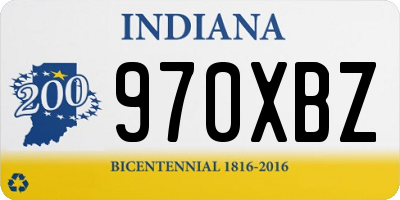IN license plate 970XBZ