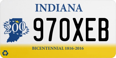 IN license plate 970XEB