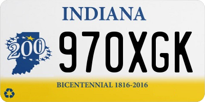 IN license plate 970XGK