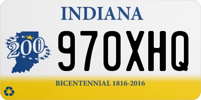 IN license plate 970XHQ