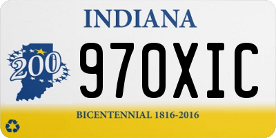 IN license plate 970XIC