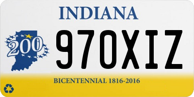 IN license plate 970XIZ