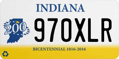 IN license plate 970XLR
