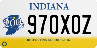 IN license plate 970XOZ