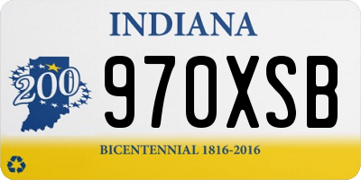 IN license plate 970XSB
