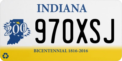 IN license plate 970XSJ