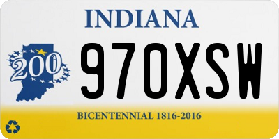 IN license plate 970XSW