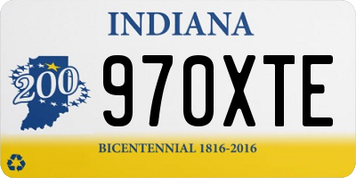 IN license plate 970XTE