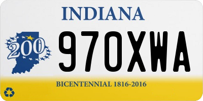 IN license plate 970XWA